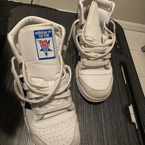 Adidas Kids White and Tan Top Ten Sneakers